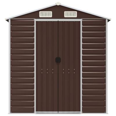Tuinschuur 191x810x198 cm gegalvaniseerd staal bruin