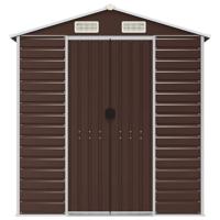 Tuinschuur 191x810x198 cm gegalvaniseerd staal bruin - thumbnail