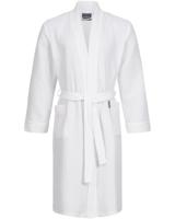 Morgenstern Morgenstern badjas Luca wafelstof Kimono 120cm Wit S - thumbnail