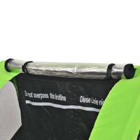 VidaXL Fietstrailer 30 kg grijs en groen - thumbnail