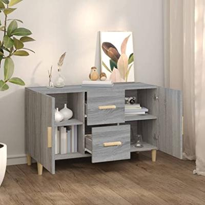 Dressoir 100x36x60 cm bewerkt hout grijs sonoma eikenkleurig Dressoir 100x36x60 cm bewerkt hout grijs sonoma eikenkleurig
