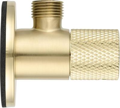 Ben Engraved Cross hoekstopkraan incl. aansluitslang 1/2 x 3/8 inch geborsteld messing