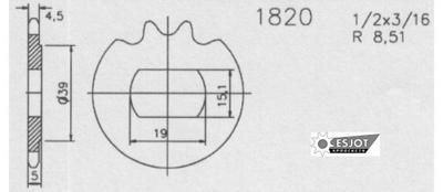 ESJOT aandrijfrondsel "1820 sprocket 461 17z standard