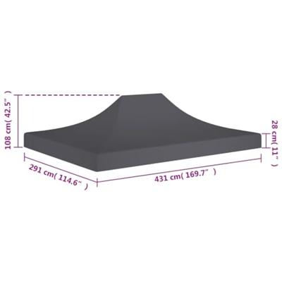 VidaXL Partytentdak 270 g/m² 4,5x3 m antracietkleurig - thumbnail