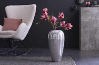 Elegante vaas ORIENTAL 50cm zilver in wild hamerontwerp - 41550 - thumbnail