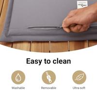 Ligbed met kussens poly rattan beige - thumbnail