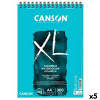 Tekenblok Canson XL Aquarelle 20 Lakens Wit A5 5 Stuks 300 g/m² 148 x 210 mm - thumbnail