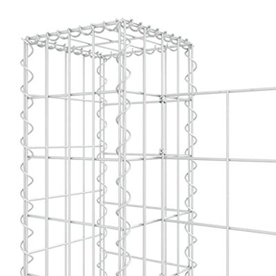 VidaXL Schanskorf u-vormig met 2 palen 140x20x100 cm ijzer
