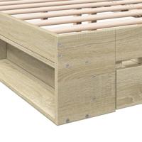 Bedframe met lades bewerkt hout sonoma eikenkleurig 160x200 cm - thumbnail
