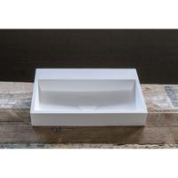 Fontein Crosstone Solid Surface Rechthoek 38x24x7 cm Mat Wit Aqua Splash - thumbnail