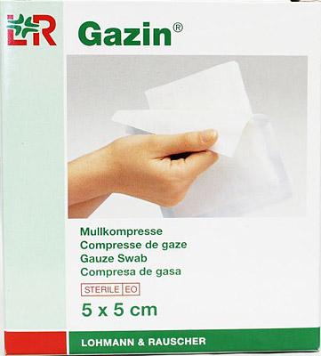 Lohmann & Rauscher Gazin Gaaskompres 5x5cm Lohmann & Rauscher Gazin Gaaskompres 5x5cm