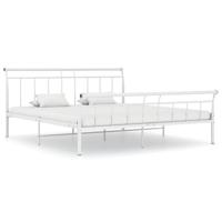 Bedframe metaal wit 160x200 cm - thumbnail