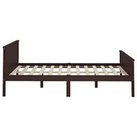 Bedframe massief grenenhout donkerbruin 160x200 cm - thumbnail