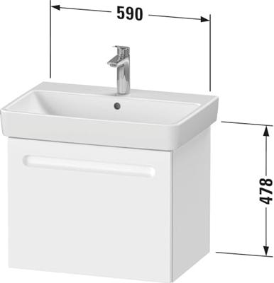 Wastafelkast Duravit No.1 Met. 1 Lade 59x42.6x47.8cm Met Geïntegreerde greep Mat Wit