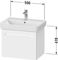 Wastafelkast Duravit No.1 Met. 1 Lade 59x42.6x47.8cm Met Geïntegreerde greep Mat Wit - thumbnail