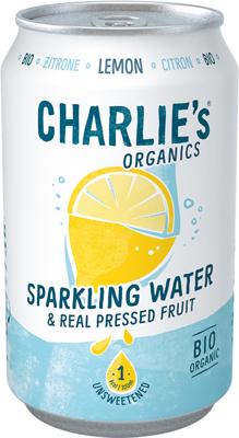 Charlie's organics sparkling water lemon bio blik (12x 33cl)
