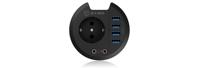 ICY BOX IB-HUB1430 USB 3.2 hub + audio + stopcontact desk mountable - thumbnail