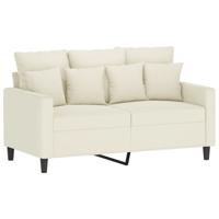 2-delige Loungeset met kussens fluweel crèmekleurig - thumbnail