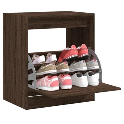VidaXL Schoenenkast 60x42x69 cm bewerkt hout bruin eikenkleur