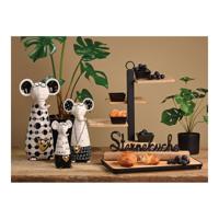 Aperoset bamboe, metaal, zwart keramiek, set van 5 (B/H/D) 32x35x32 cm - thumbnail