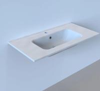 Wastafel Marble BWS 90,5x46x1,5 cm Glans Wit (1 kraangat) - thumbnail