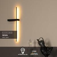 Lucide SEGIN - Wandlamp - LED - 1x6W 2700K - Zwart - thumbnail