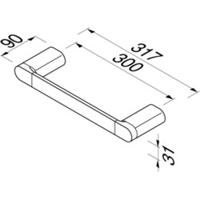 Geesa Wynk badgreep 30 cm. recht Chroom - thumbnail