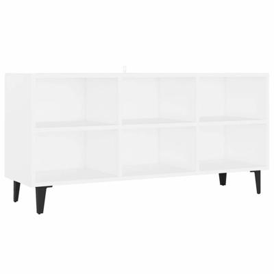 Tv-meubel met metalen poten 103,5x30x50 cm wit