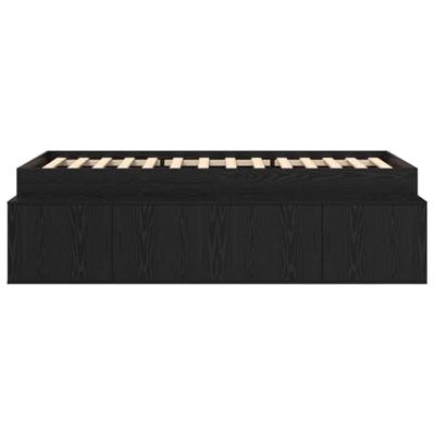 Opbergbedframe met opslag Zwart eiken 80 x 200 cm Bewerkt hout