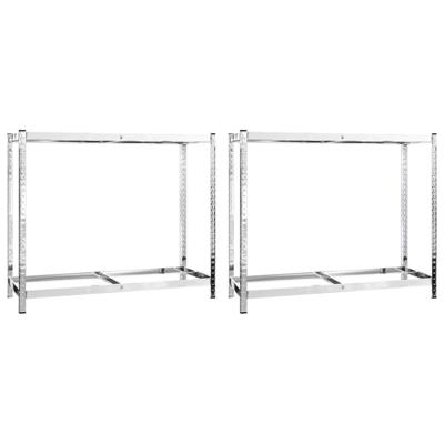 VidaXL Bandenrekken 2-laags 2 st 110x40x110 cm staal zilverkleurig VidaXL Bandenrekken 2-laags 2 st 110x40x110 cm staal zilverkleurig