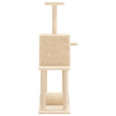 Kattenmeubel met sisal krabpalen 122 cm crmekleurig - thumbnail