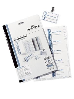 Durable Badgemaker insteekkaartjes ft 54 x 90 mm (voor badges 8004, 8012, 8101, 8111, 8117, 8604 en 86...