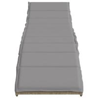 Ligbed met kussen 55x199x50 cm poly rattan beige - thumbnail