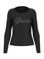 Guess Embro Script Longsleeve T-Shirt Dames Zwart - Maat XS - Kleur: Zwart | Soccerfanshop - thumbnail