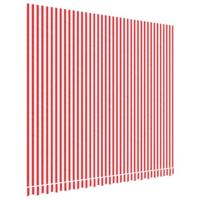 VidaXL Vervangingsdoek voor luifel gestreept 4x3,5 m rood en wit - thumbnail