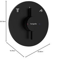 Hansgrohe DuoTurn S kraan inbouw voor 2 functies, mat zwart - thumbnail