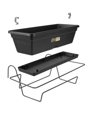 ELHO Balconniere Green Basics Allin1 50 - Exterieur & balkon - L 25,7 x B 47,3 x H 16,7 cm - Zwart wonen