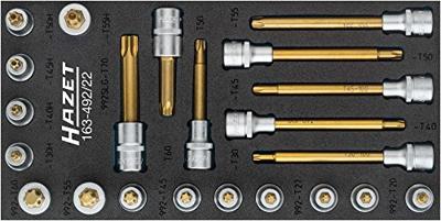 HAZET Dopsleutelbitset - TORX® 163-492/22 - 1/2 inch (12,5 mm) vierkant hol - Binnen-TORX®-profiel, Tamper resistant TORX®-profiel - 22-delig - T20 - HAZET Dopsleutelbitset - TORX® 163-492/22 - 1/2 inch (12,5 mm) vierkant hol - Binnen-TORX®-profiel, Tamper resistant TORX®-profiel - 22-delig - T20 -