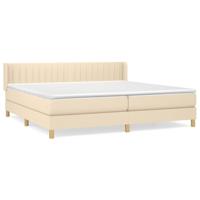 Boxspring met matras stof crèmekleurig 180x200 cm - thumbnail