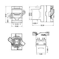 C6A Keystone Rj45 Jack Utp Techly - thumbnail