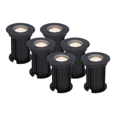 Set van 6 Maisy LED Grondspots Rond - Dimbaar - GU10 - 4000K neutraal wit - 4 Watt 345 Lumen - Rond - Ø12cm - Tuinspot - Oprit - Zwart - IP67 waterdicht Set van 6 Maisy LED Grondspots Rond - Dimbaar - GU10 - 4000K neutraal wit - 4 Watt 345 Lumen - Rond - Ø12cm - Tuinspot - Oprit - Zwart - IP67 waterdicht
