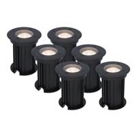 Set van 6 Maisy LED Grondspots Rond - Dimbaar - GU10 - 4000K neutraal wit - 4 Watt 345 Lumen - Rond - Ø12cm - Tuinspot - Oprit - Zwart - IP67 waterdicht - thumbnail