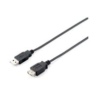 Equip USB-kabel A -> A St/BU 1,80 m polybag, zwart - thumbnail