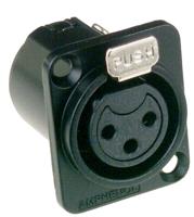 Amphenol AC3FDZB XLR Chassisdeel |3 Polig | Female | Type D | Zwart - thumbnail