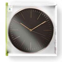 Ronde wandklok | Diameter 30 cm | Zwart & roze-goud - thumbnail