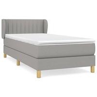 Boxspring met matras stof lichtgrijs 90x200 cm - thumbnail