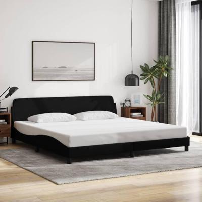 Bedframe "Dover" stof zwart 200x200 cm