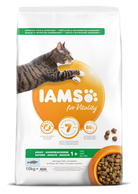 Iams Adult kattenvoer met zeevis 10 kg