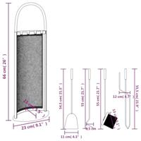 VidaXL 5-delige openhaardgereedschapset 23x15x66 cm staal - thumbnail