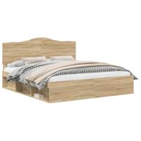 Bedframe met hoofdeinde Sonoma 200 x 200 cm Massief grenenhout - thumbnail